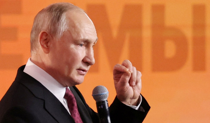 Russian President Vladimir Putin delivers a speech during a ceremony in Moscow, Russia. (REUTERS)
